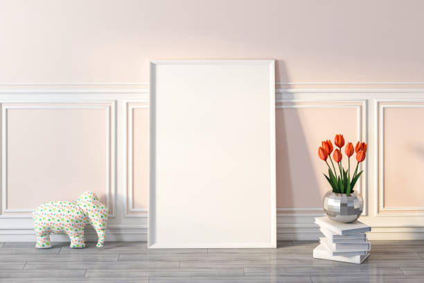 istock Kids toy with poster frame mockup 1061427122