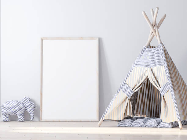 istock Frame poster mockup in child room 1061427338