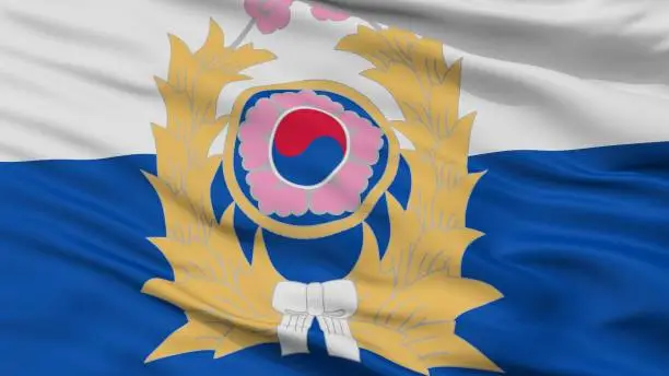 The Republic Of Korea Army Flag, Closeup View, 3D Rendering