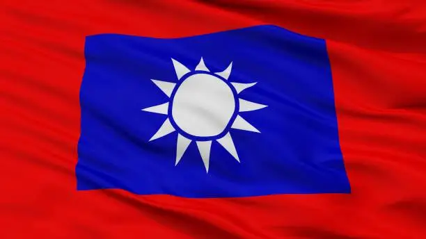 The Republic Of China Army Flag, Closeup View, 3D Rendering