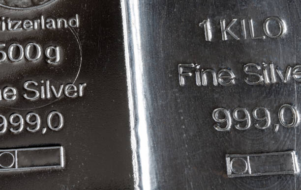 istock The surface of two cast silver bars weighing 1 kilogram and 500 grams 1061435172