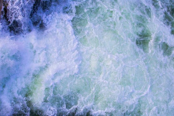 istock Texture of boiling water, waterfall, mountain river, boiling streams with foam 1061452910
