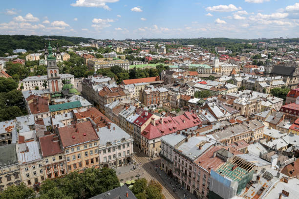 istock Aerial view of Lviv, Ukraine 1061455276