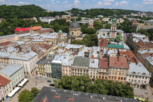 istock Aerial view of Lviv, Ukraine 1061455302