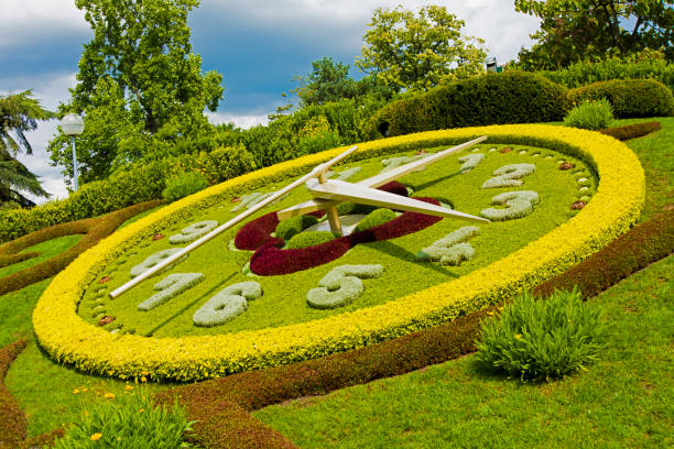istock The flower clock in Geneva, Switzerland 1061460956