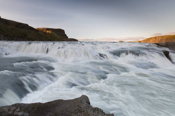 istock Amazing huge beautiful waterfall Gullfoss, famous landmark in Iceland, selective focus 1061461196