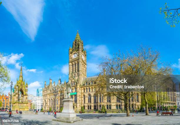 View Of The Town Hall In Manchester England Stock Photo - Download Image Now - Manchester - England, UK, Famous Place