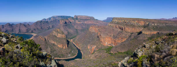 Blyde River Canyon Panorama Mpumalanga South Africa Eastern Transvaal Panorama view of South Africa’s most famous canyon - the Blyde River Canyon blyde river canyon stock pictures, royalty-free photos & images