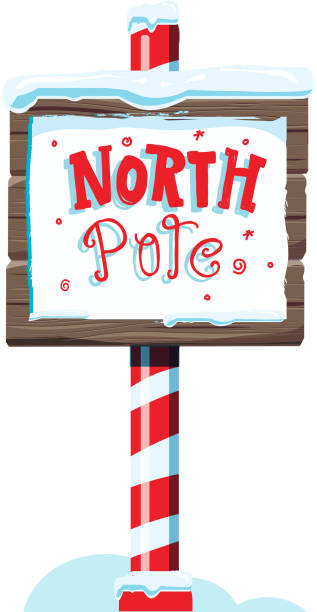 istock North Pole wooden winter sign with handwriting or hand lettered text 1061480902