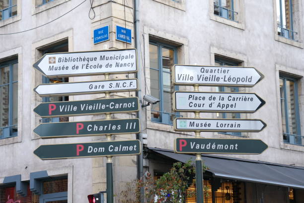 istock Guidepost or signpost near the Stanislas square 1061491940