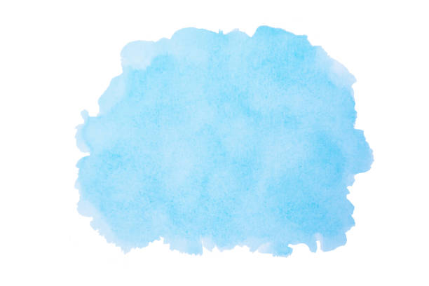 istock Sky blue watercolor background. Brush stroke shape isolated on white with clipping path 1061491978
