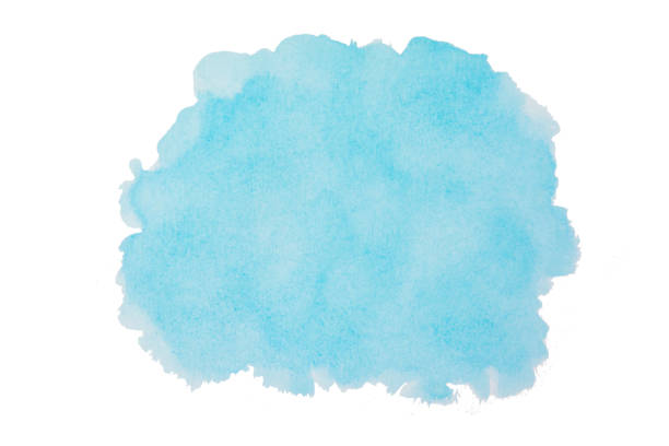 istock Sky blue watercolor background. Brush stroke shape isolated on white with clipping path 1061492076