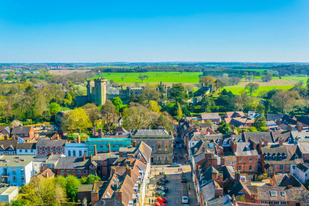 istock Aerial view of the Warwick castle, England 1061498048