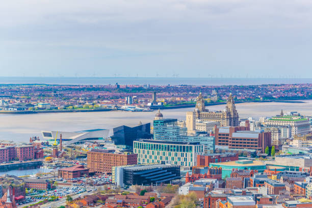 istock Aerial view of liverpool including three graces, England 1061499404