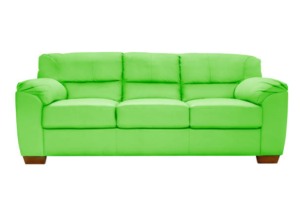 istock Three seats cozy leather sofa isolated on white background 1061499544