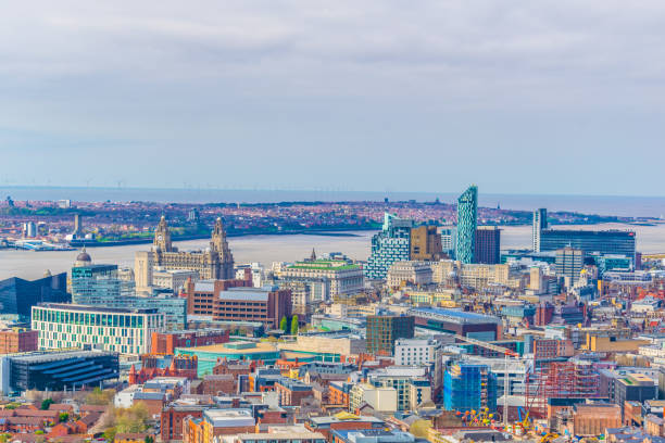 istock Aerial view of liverpool including three graces, England 1061500010