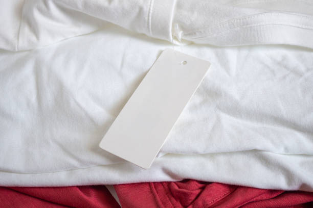 istock Blank price tag label on white t-shirt 1061501304