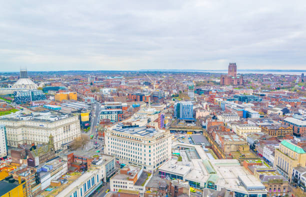 istock Aerial view of Liverpool cathedrals, England 1061501872