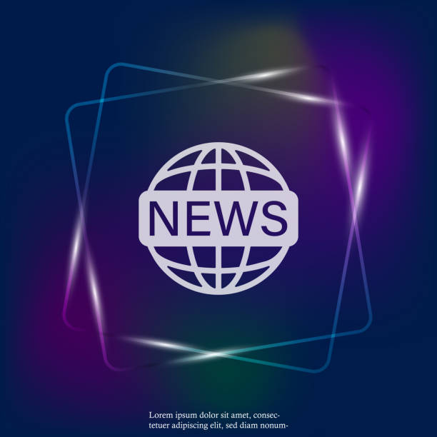 istock Vector  neon light icon set world news.Image inscription news on the globe.  Layers grouped for easy editing illustration. For your design. 1061502200