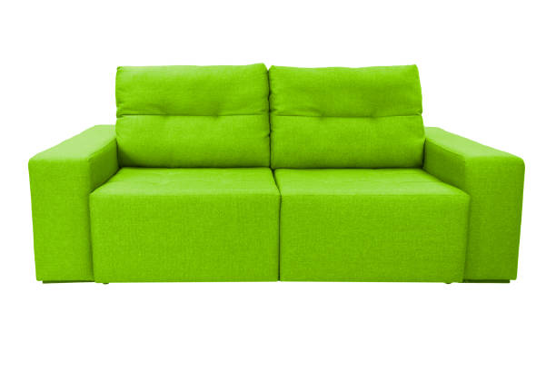 istock Three seats cozy color fabric sofa isolated on white background 1061506982