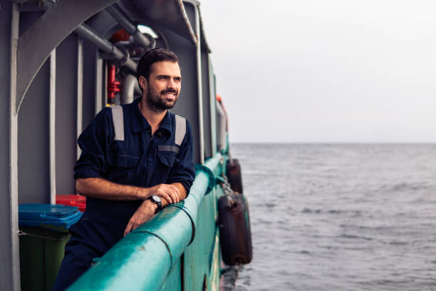 istock Marine Deck Officer or Chief mate on deck of vessel or ship 1061519920