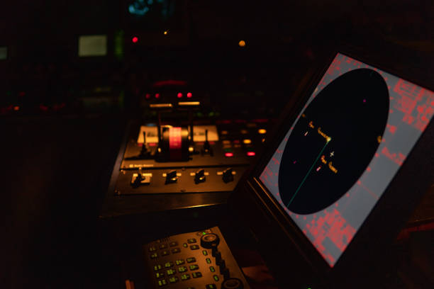 istock Marine navigational equipment on modern ship or vessel 1061519940