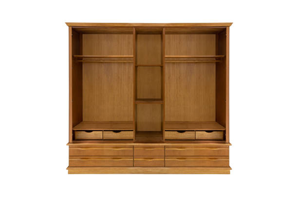 istock Wooden wardrobe isolated on white background 1061520160