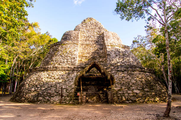 Beautiful Ruins of Coba Mexico stock photo
