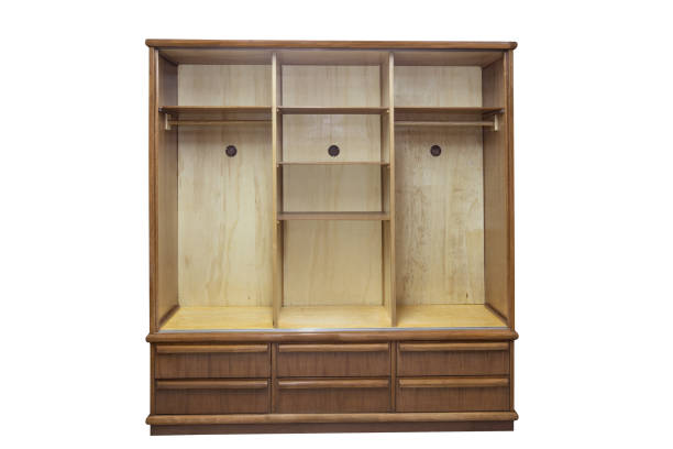 istock Wooden wardrobe isolated on white background 1061525760