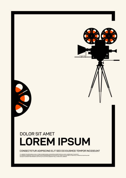 illustrations, cliparts, dessins animés et icônes de film et film poster design modèle fond moderne vintage style rétro - film poster