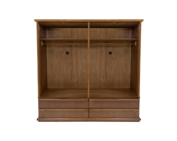 istock Wooden wardrobe isolated on white background 1061543320