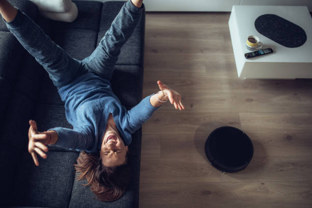istock Woman relaxing on sofa 1061548350