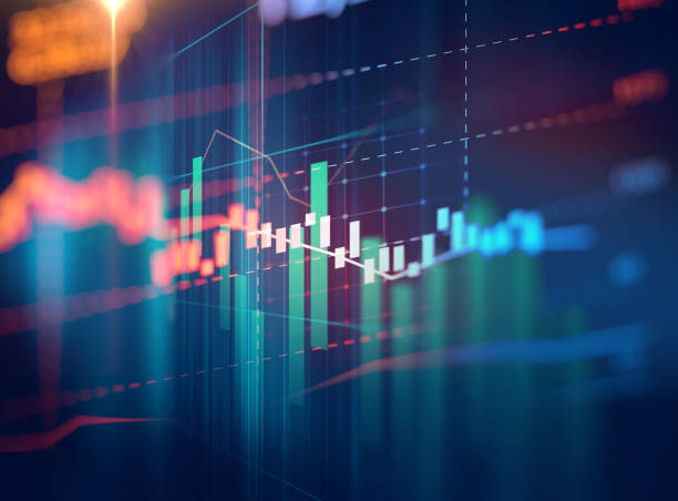 istock stock market investment graph with indicator and volume data. 1061550220