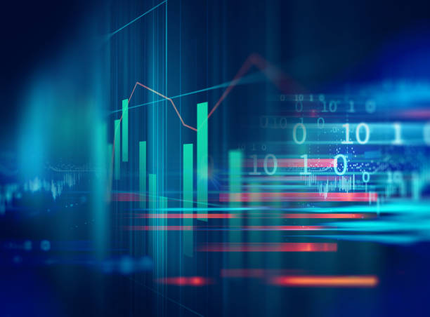 istock stock market investment graph with indicator and volume data. 1061550296