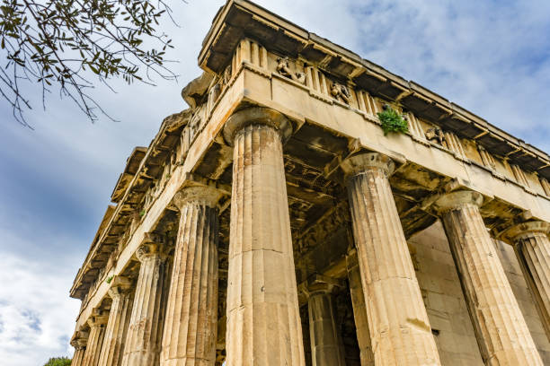 istock Ancient Temple of Hephaestus Columns Agora Athens Greece 1061561430