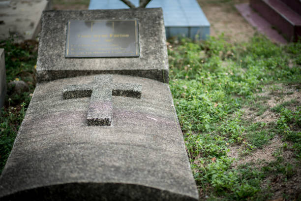 istock Cross on the grave at the cemetery. 1061564306