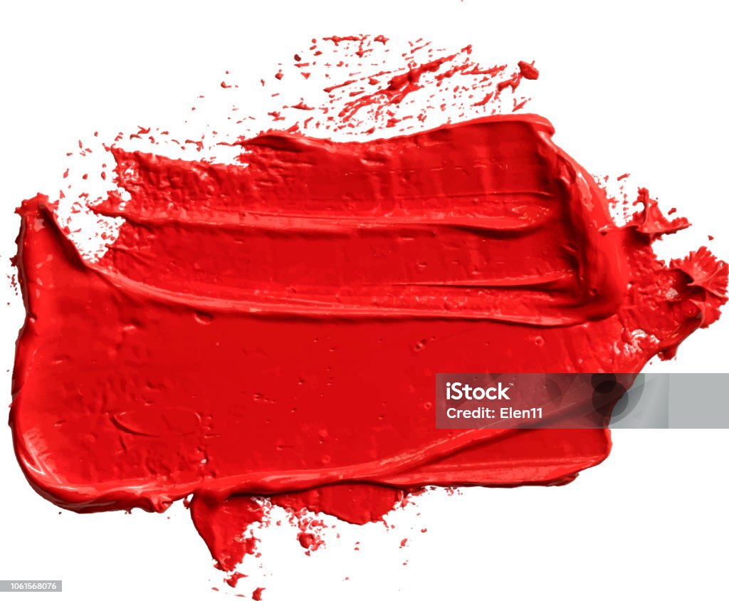 Rotes Öl (Lipstic) Textur Farbe Fleck Pinselstrich isoliert auf transparenten Hintergrund, Eps 10 Vektor-Illustration. - Lizenzfrei Farbprobe Vektorgrafik