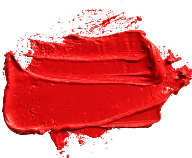 istock Red oil (lipstic) texture paint stain brush stroke isolated on transparent background, eps 10 vector illustration. 1061568076