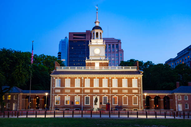 Independence Hall In Philadelphia, Pennsylvania, USA Independence Hall was built in 1753. independence hall stock pictures, royalty-free photos & images