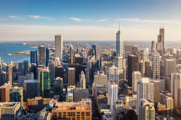istock Chicago City in Summer Aerial View 1061581868