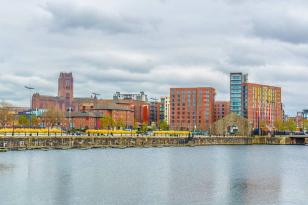 istock Liverpool cathedral viewed from the albert dock, England 1061582090