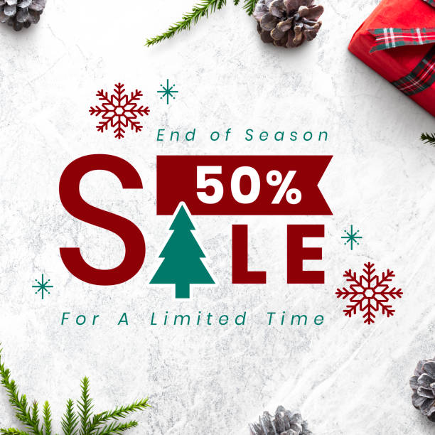 istock 50% Christmas sale sign mockup 1061588698
