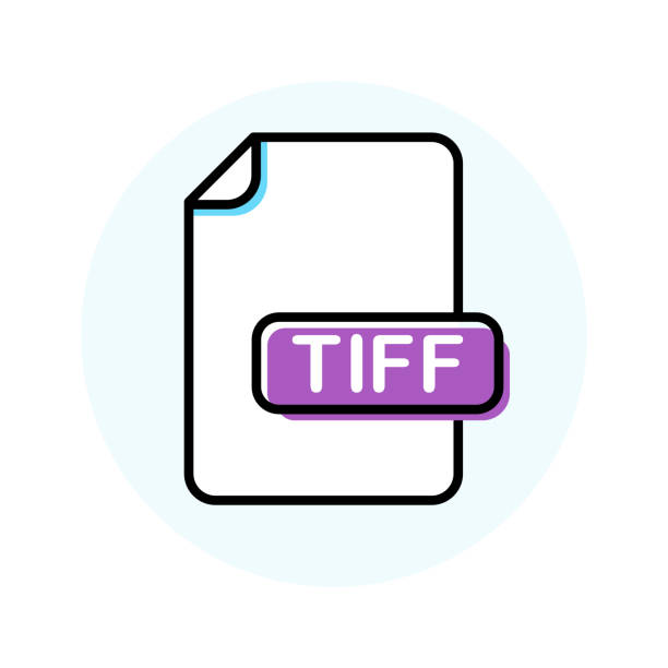 TIFF file format, extension color line icon TIFF file format, extension color line icon. Vector illustration toronto international film festival stock illustrations