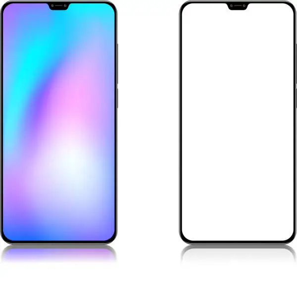 Vector illustration of Full screen mobile phone