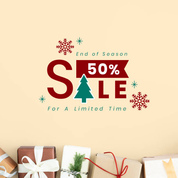 istock 50% Christmas sale sign mockup 1061594014