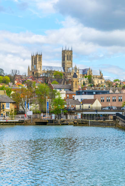 istock Lincoln cathedral overlooking Brayford pool, England 1061595696