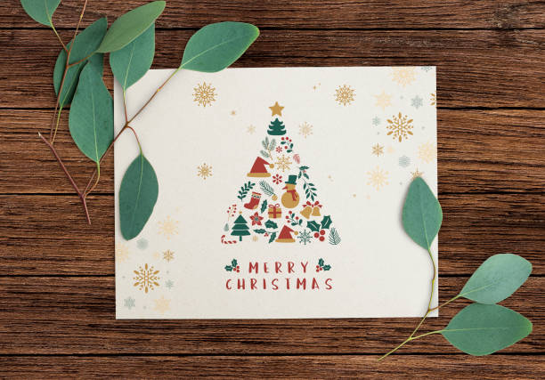 istock Merry Christmas greeting card mockup 1061597798