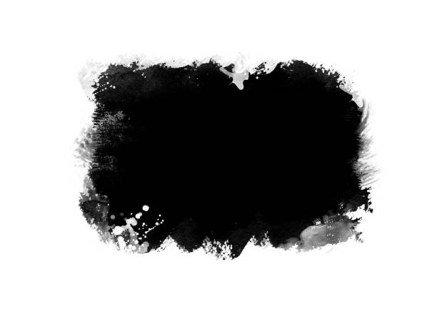istock Black color graphic patches graphic brush strokes design effect element for background 1061600462