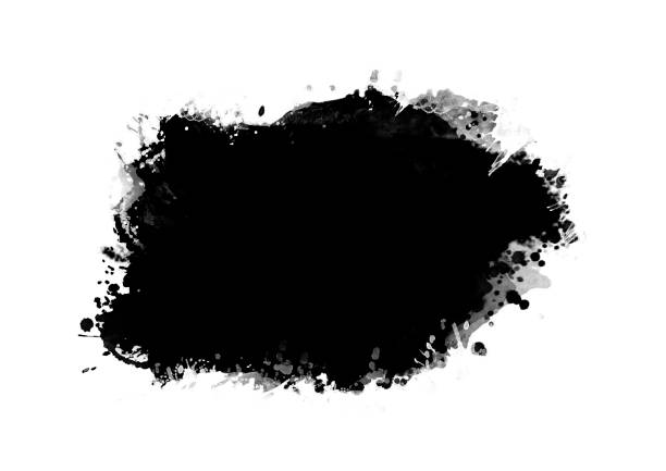 istock Black color graphic patches graphic brush strokes design effect element for background 1061600564