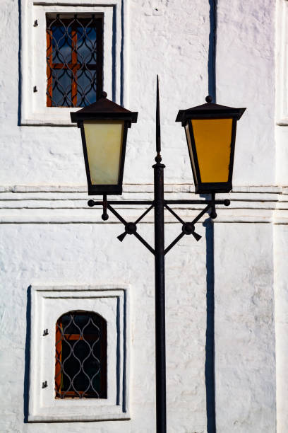 Street light, Kolomna Kremlin,Kolomna, Moscow region. Beautiful old ensemble of the Kolomna Kremlin with churches on an autumn day.